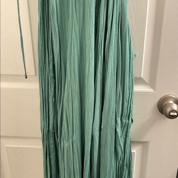 Free People Boho Halter Mermaid Green Dress - Picture 3 of 9